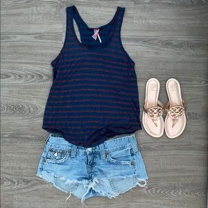 ❤️ Free people navy maroon stripe racerback tank